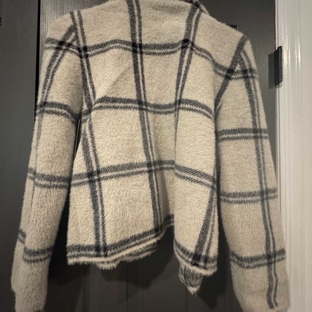 NWT - Be Cool Plaid Striped Notched Collar Jacket - M/L